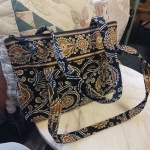 Vintage Caffe Latte Purse By Vera Bradley, 2008 Shoulder Bag In Quilted  Paisley